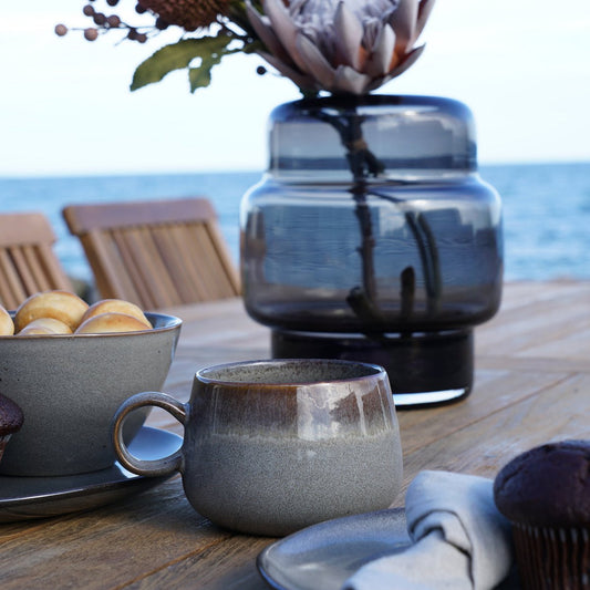 Selma Dinner Plate - Dinerbord, keramiek, grijs/bruin, ø27cm, set van 4