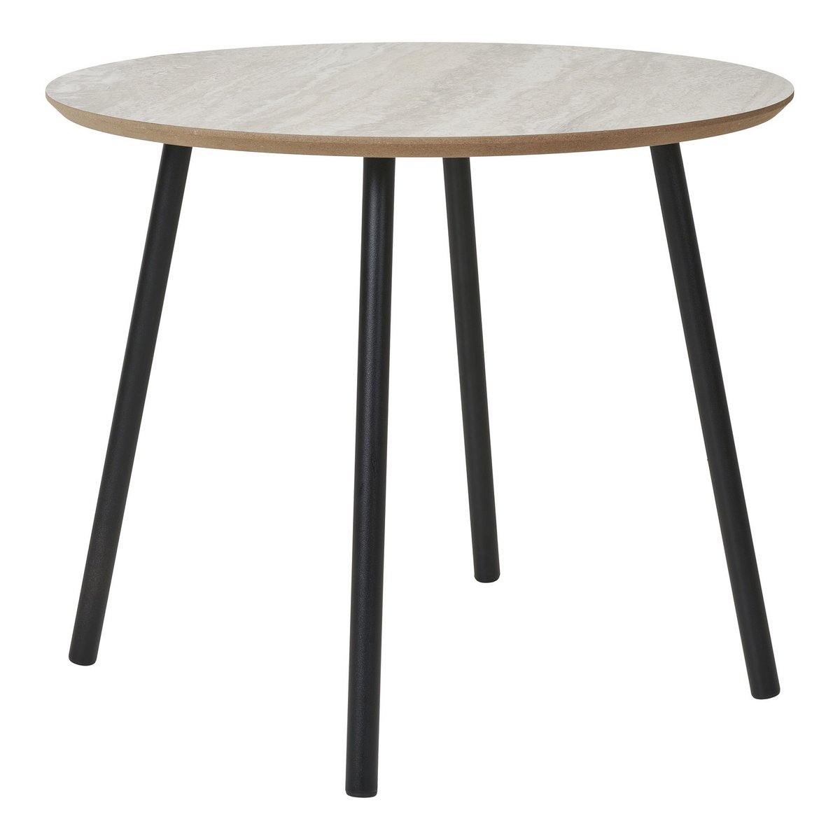 House Nordic ApS - Aalst Salontafel - Zwart/Beige, Staal, MDF, Ø55x45cm - Deco Delights