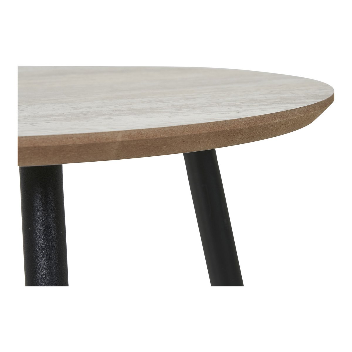 House Nordic ApS - Aalst Salontafel - Zwart/Beige, Staal, MDF, Ø55x45cm - Deco Delights