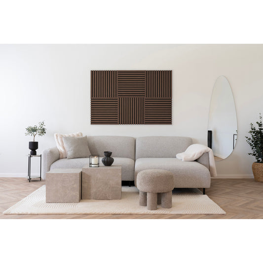 House Nordic ApS - Akoestisch paneel Naturel Walnootlook 520x520x22 mm - Deco Delights Akoestisch paneel