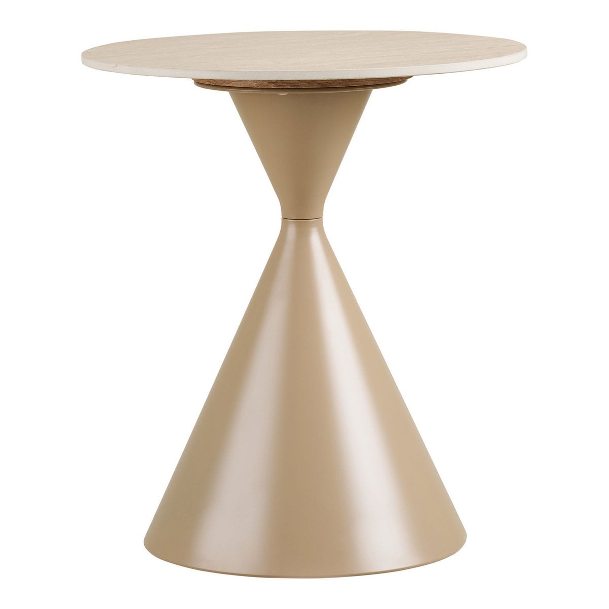House Nordic ApS - Annecy Bijzettafel, keramisch tafelblad/staal, travertijn/zand, ø50x56 cm - Deco Delights