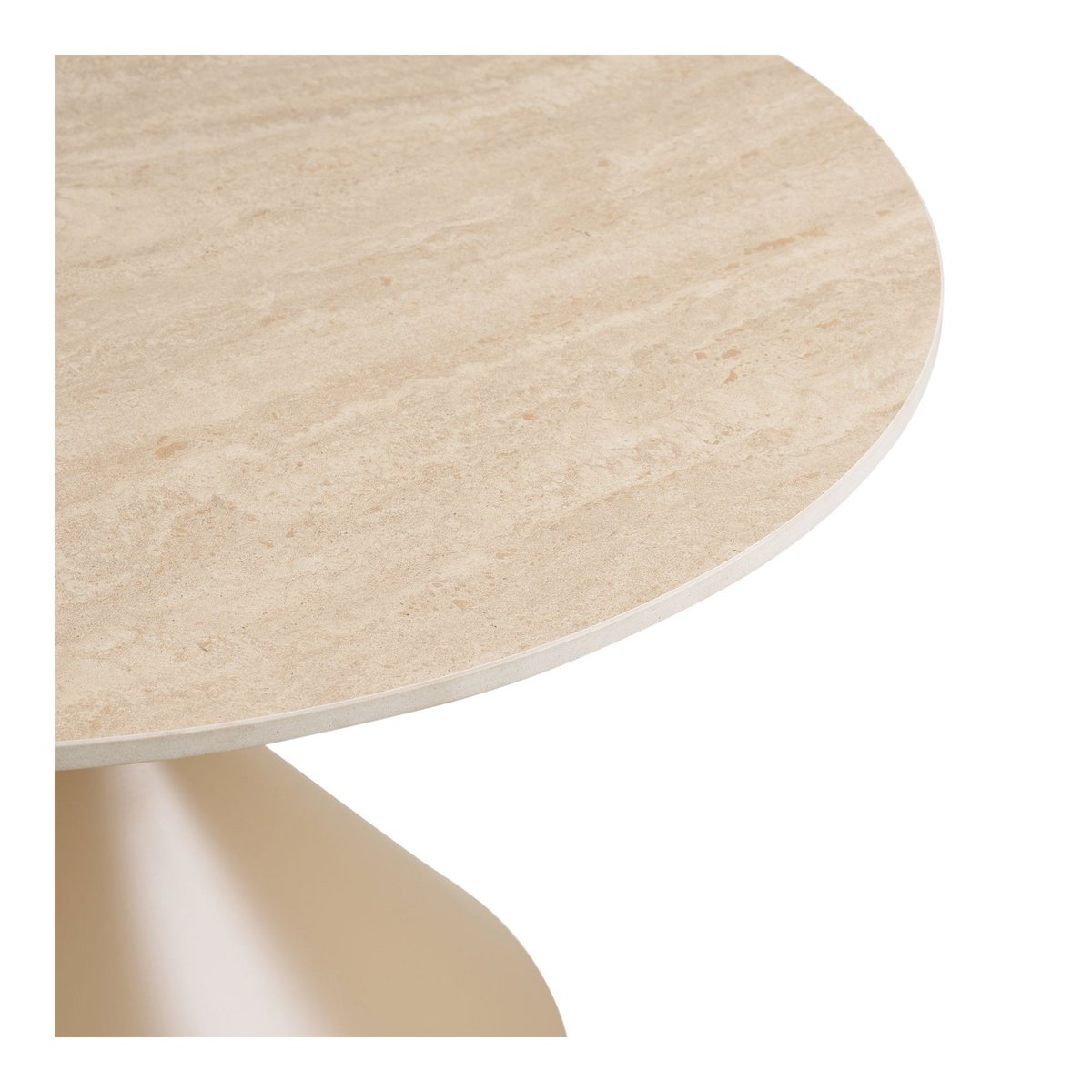 House Nordic ApS - Annecy Salontafel, keramisch tafelblad/staal, travertijn/zand, ø70x41 cm - Deco Delights