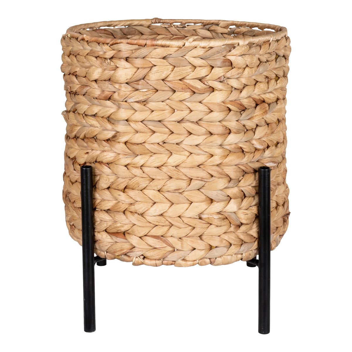 House Nordic ApS - Antas Plantenbak - Natuurlijk/zwart, waterhyacint, metaal, 23,5x23,5x29cm - Deco Delights