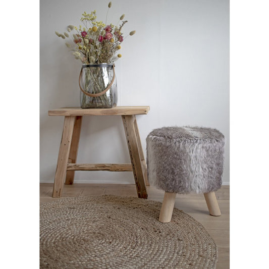 House Nordic ApS - Barcelona Bank - Natuurlijk, Teak, 50x25x45cm - Deco Delights