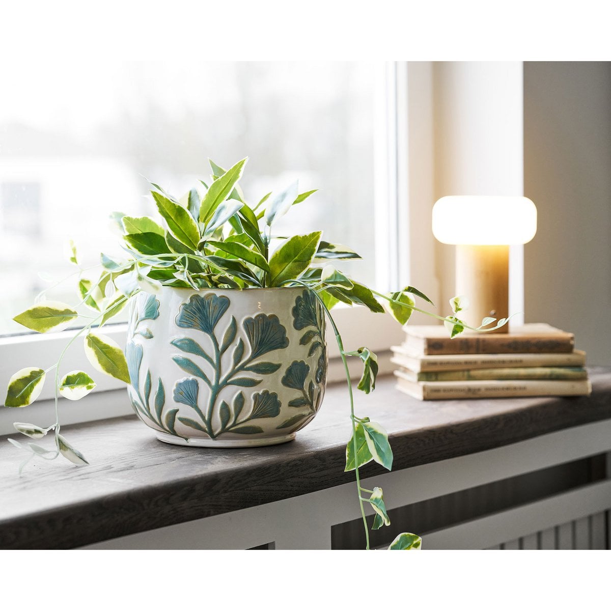 House Nordic ApS - Bloempot, keramiek, wit mix, ø22,5x17,5 cm - Deco Delights
