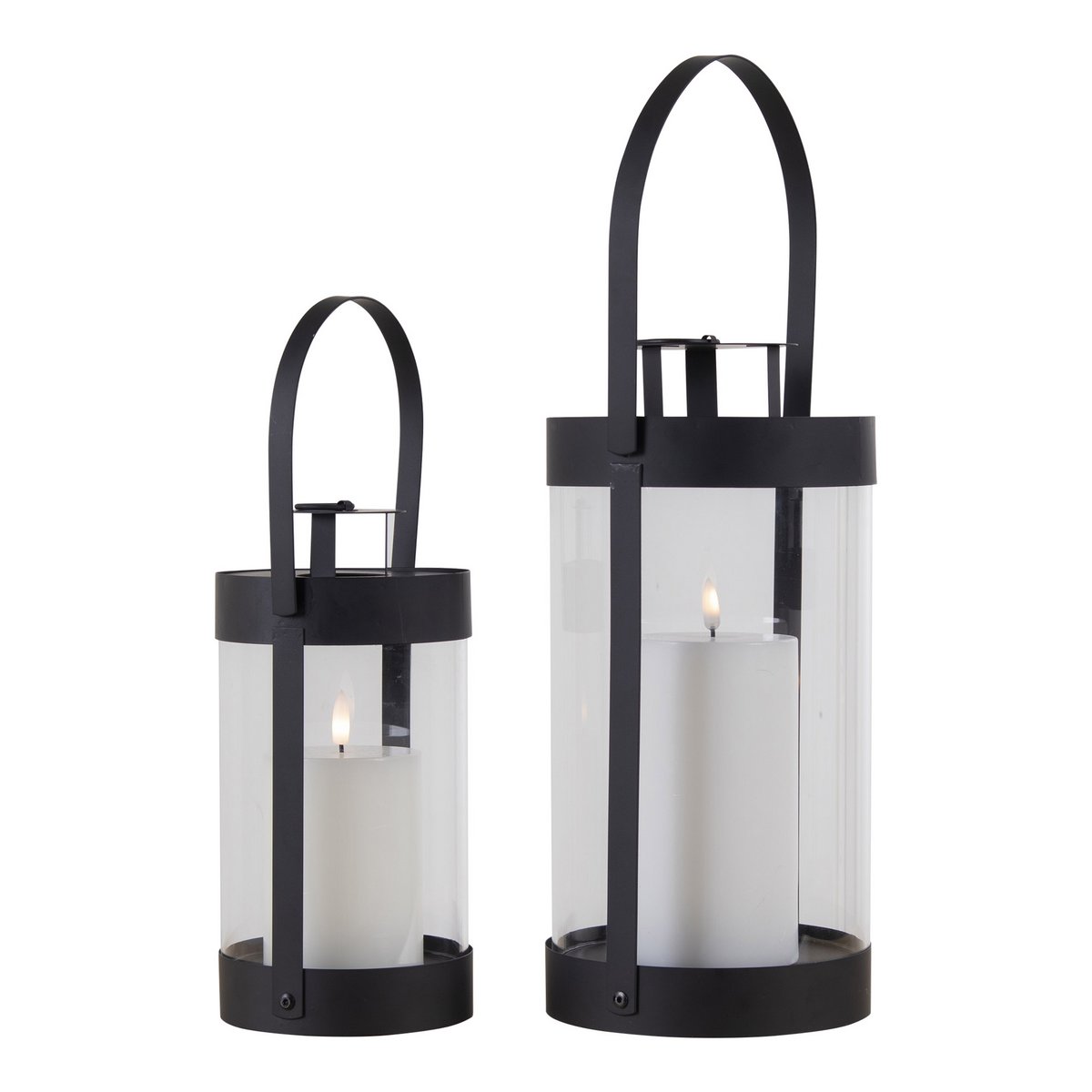 House Nordic ApS - Bondi-lantaarns - Zwart, staal/glas - Set van 2 - Deco Delights
