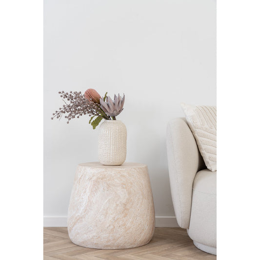House Nordic ApS - Bonn -bijzettafel - Natural, Fiberclay, Ø47.5x41 cm - Deco Delights