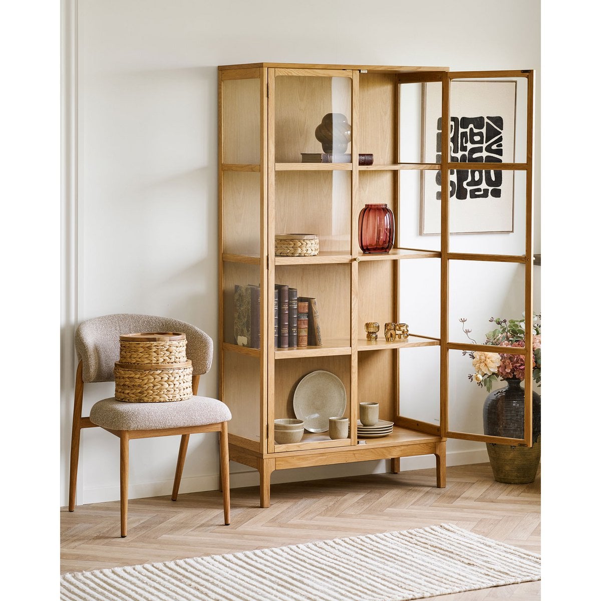 House Nordic ApS - Botofte Manden met houten deksel, waterhyacint, naturel, set van 3 - Deco Delights