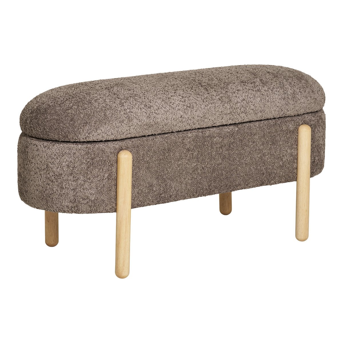 House Nordic ApS - Branca Bench - Brown/Natural, polyester/schuim/multiplex, 98x41x48 cm - Deco Delights