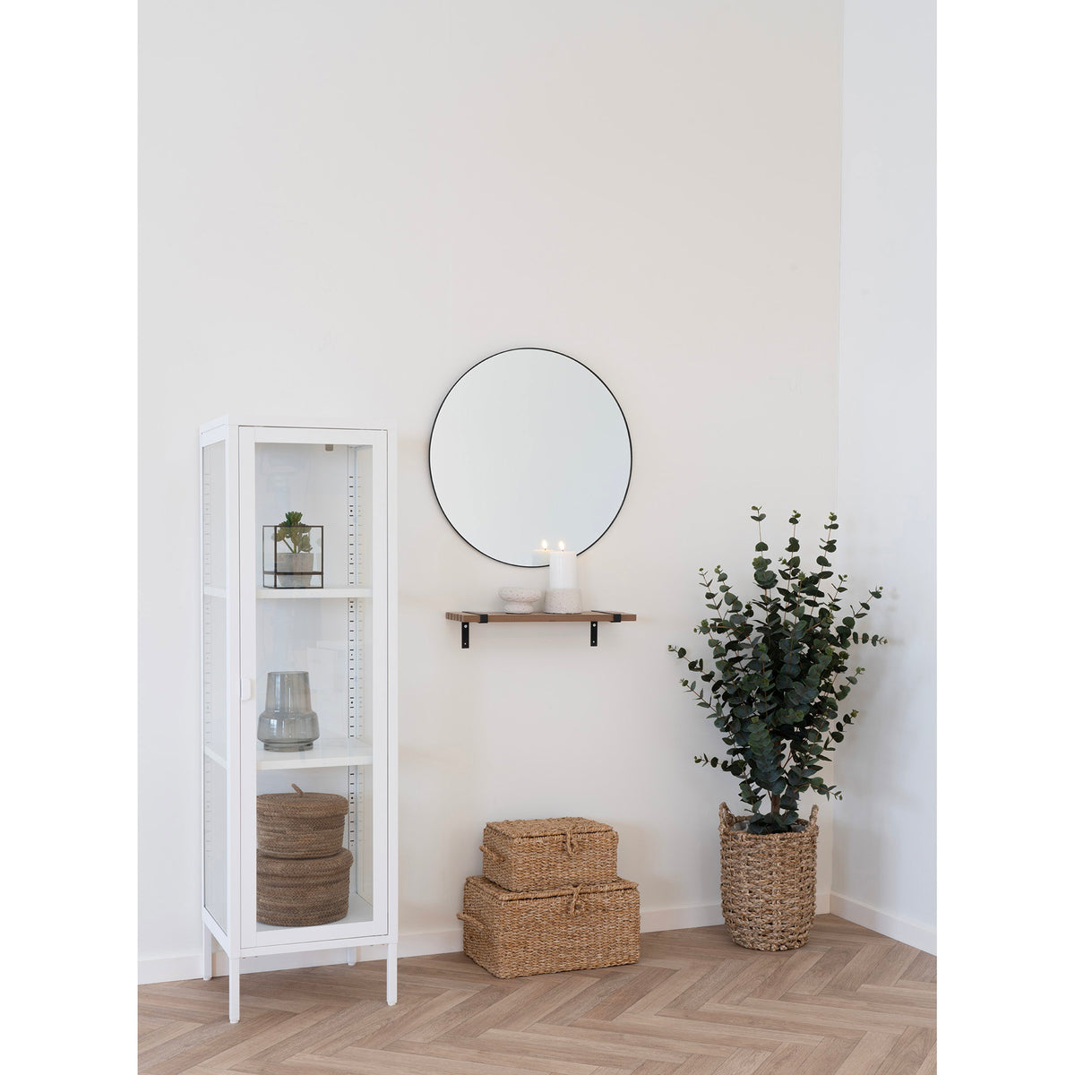 House Nordic ApS - Brisbane Metalen kast Wit 35x40x140 cm - Deco Delights Metalen kast