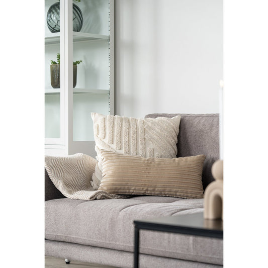 House Nordic ApS - Cort Plaid - Plaid van katoen, ivoor/beige, ontwerp B, 130x160 cm - Deco Delights