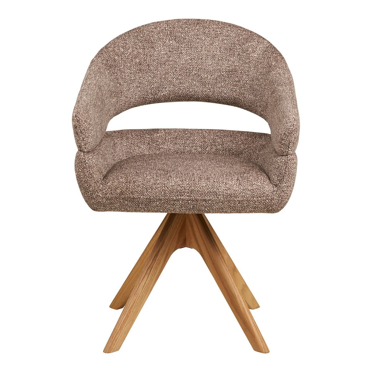 House Nordic ApS - Dover Eetkamerstoel met draaibare, bruine, naturel eiken poten, HN1323 - Deco Delights