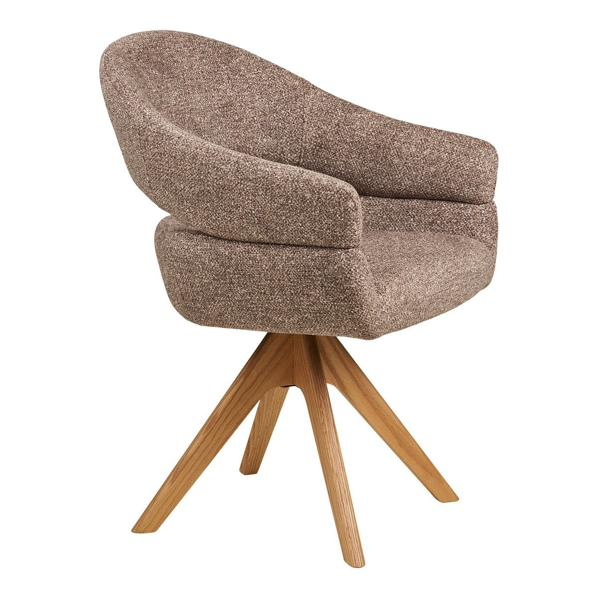House Nordic ApS - Dover Eetkamerstoel met draaibare, bruine, naturel eiken poten, HN1323 - Deco Delights