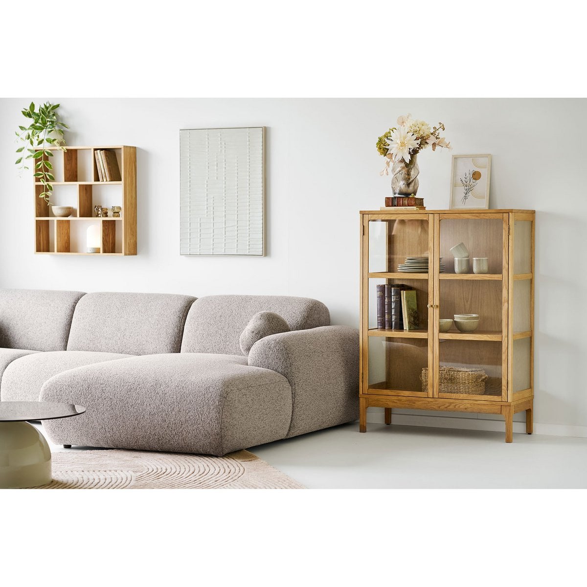 House Nordic ApS - Ena Relief Wanddecoratie, beige, 60x80 cm - Deco Delights