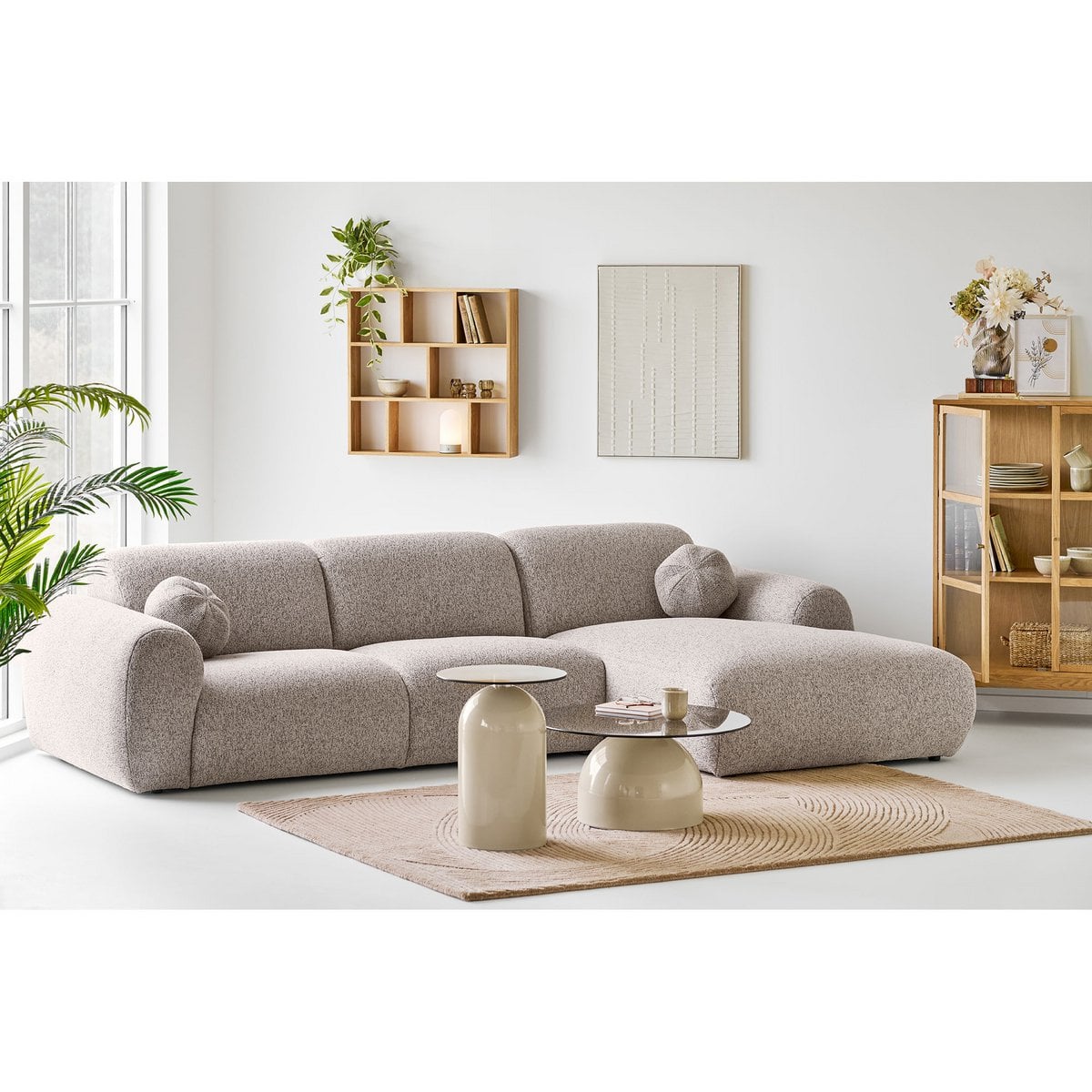 House Nordic ApS - Ena Relief Wanddecoratie, beige, 60x80 cm - Deco Delights