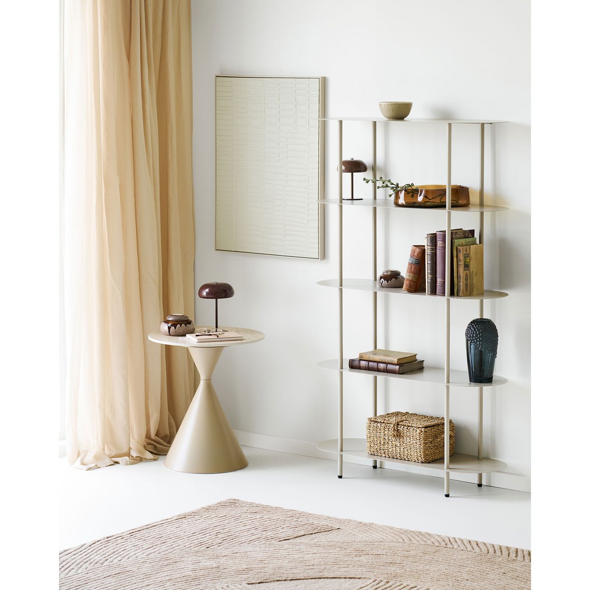 House Nordic ApS - Ena Relief Wanddecoratie, beige, 60x80 cm - Deco Delights