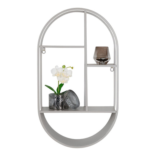 House Nordic ApS - Feira Wandplank - Wandplank, ovaal, staal, koel grijs, 35x15x60 cm - Deco Delights