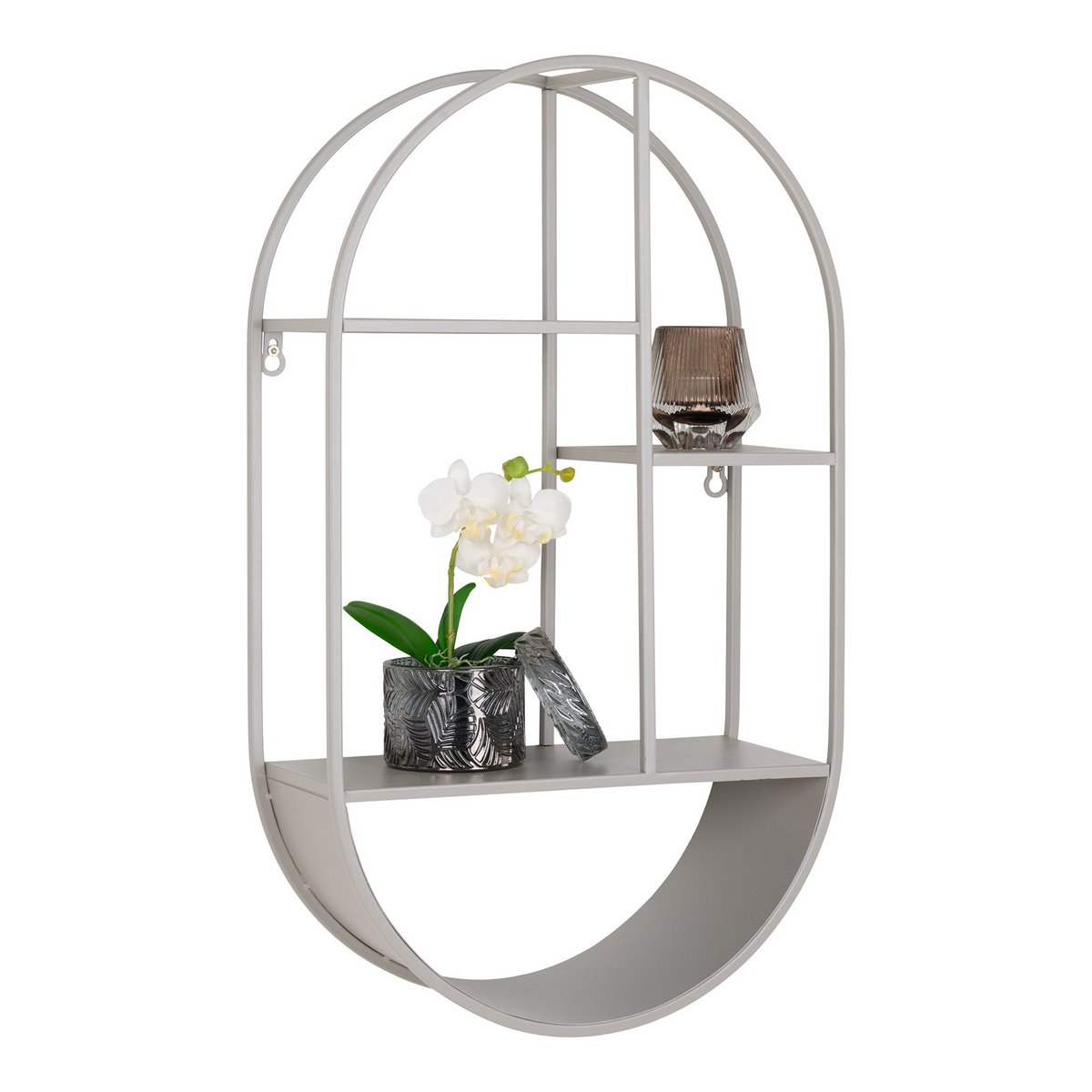 House Nordic ApS - Feira Wandplank - Wandplank, ovaal, staal, koel grijs, 35x15x60 cm - Deco Delights