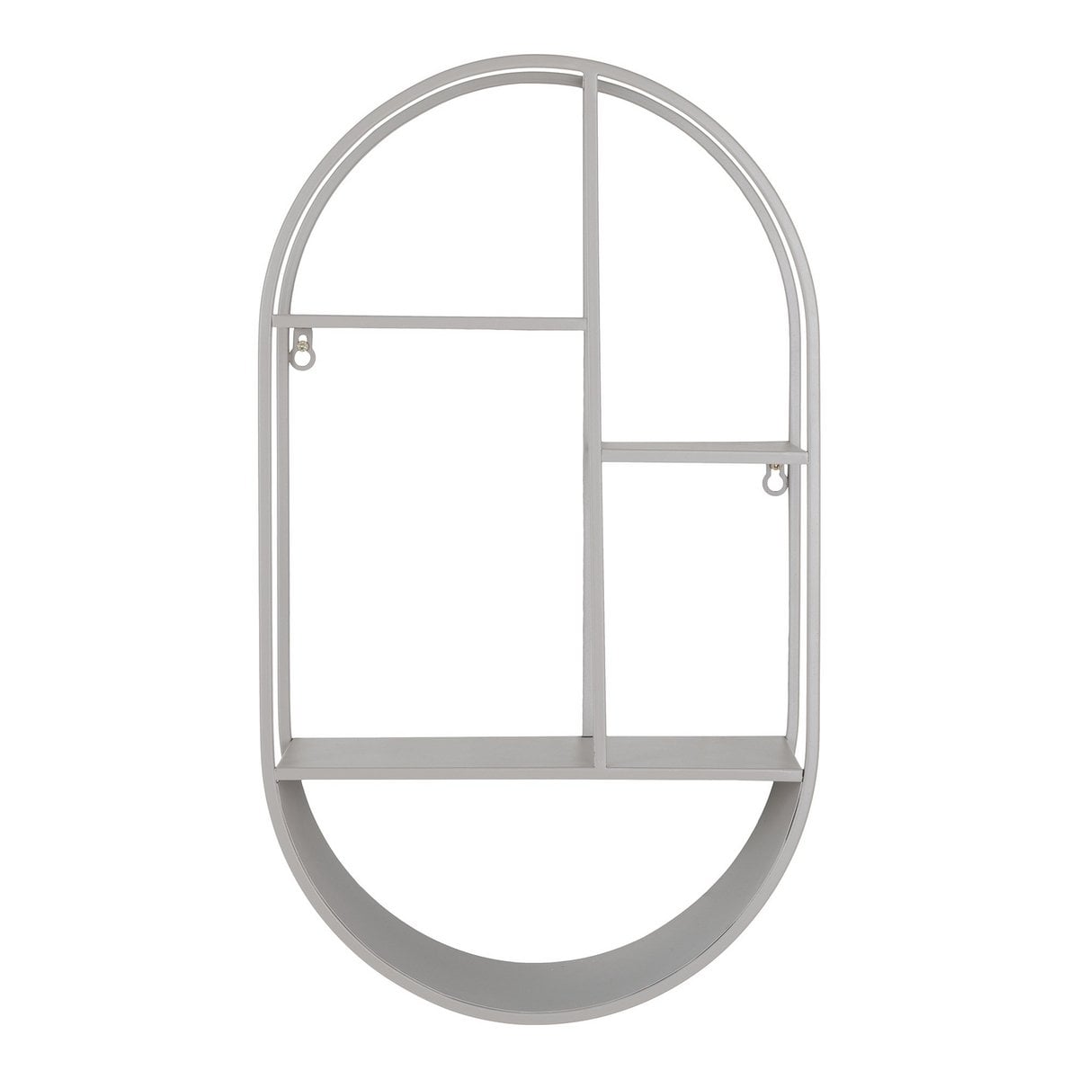 House Nordic ApS - Feira Wandplank - Wandplank, ovaal, staal, koel grijs, 35x15x60 cm - Deco Delights