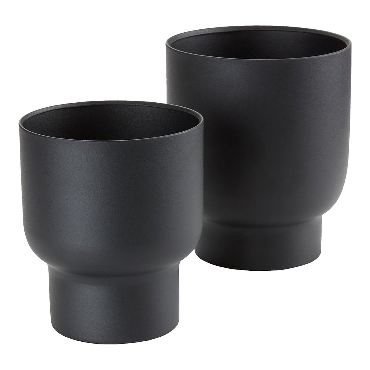 House Nordic ApS - Fulda Bloempotten - Metaal, Zwart - Set van 2 - Deco Delights