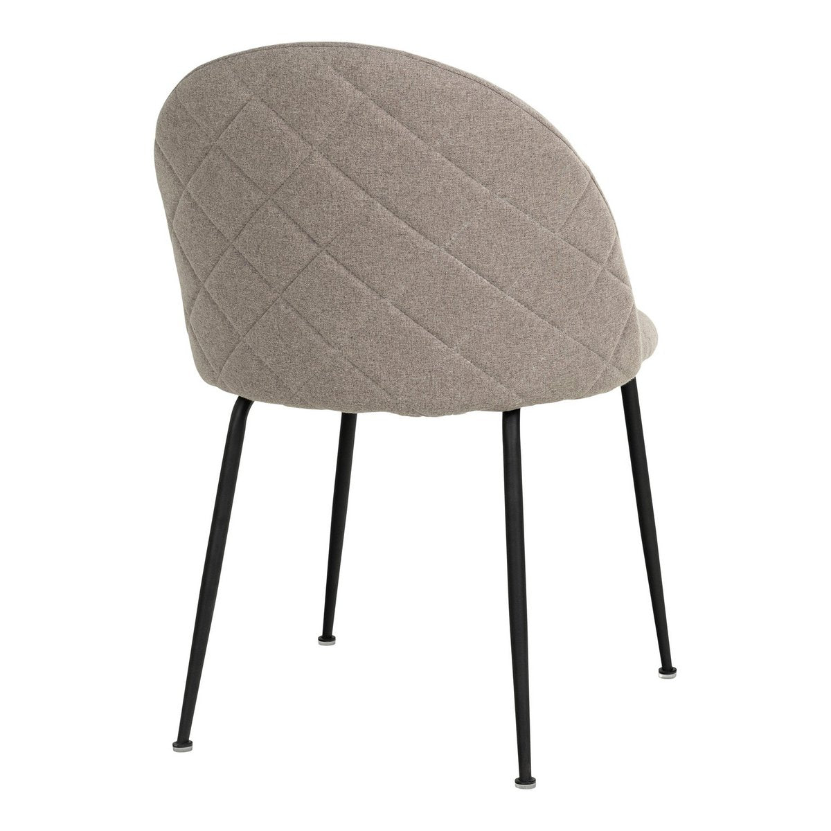 House Nordic ApS - Geneve Dining Chair - Eetkamerstoel, steen met zwarte poten, HN1231 - set van 2 - Deco Delights