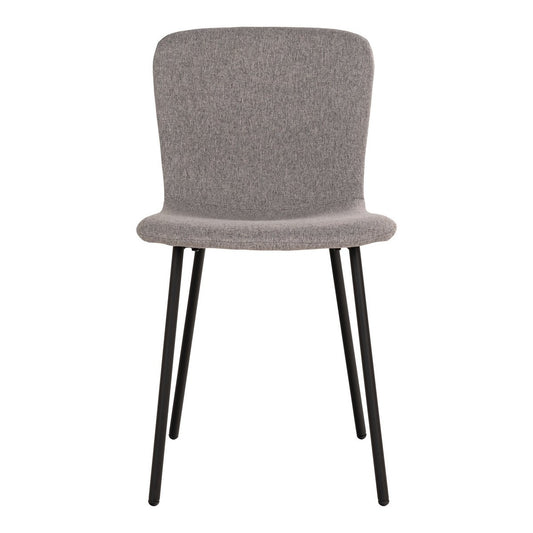 House Nordic ApS - Halden Dining Chair - Eetkamerstoel, lichtgrijs met zwarte poten - set van 2 - Deco Delights