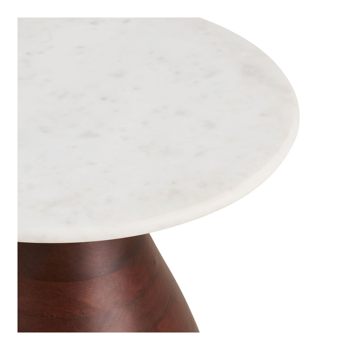 House Nordic ApS - Heide Bijzettafel, mangohout/marmer, donkerbruin/wit, ø40x41 cm - Deco Delights