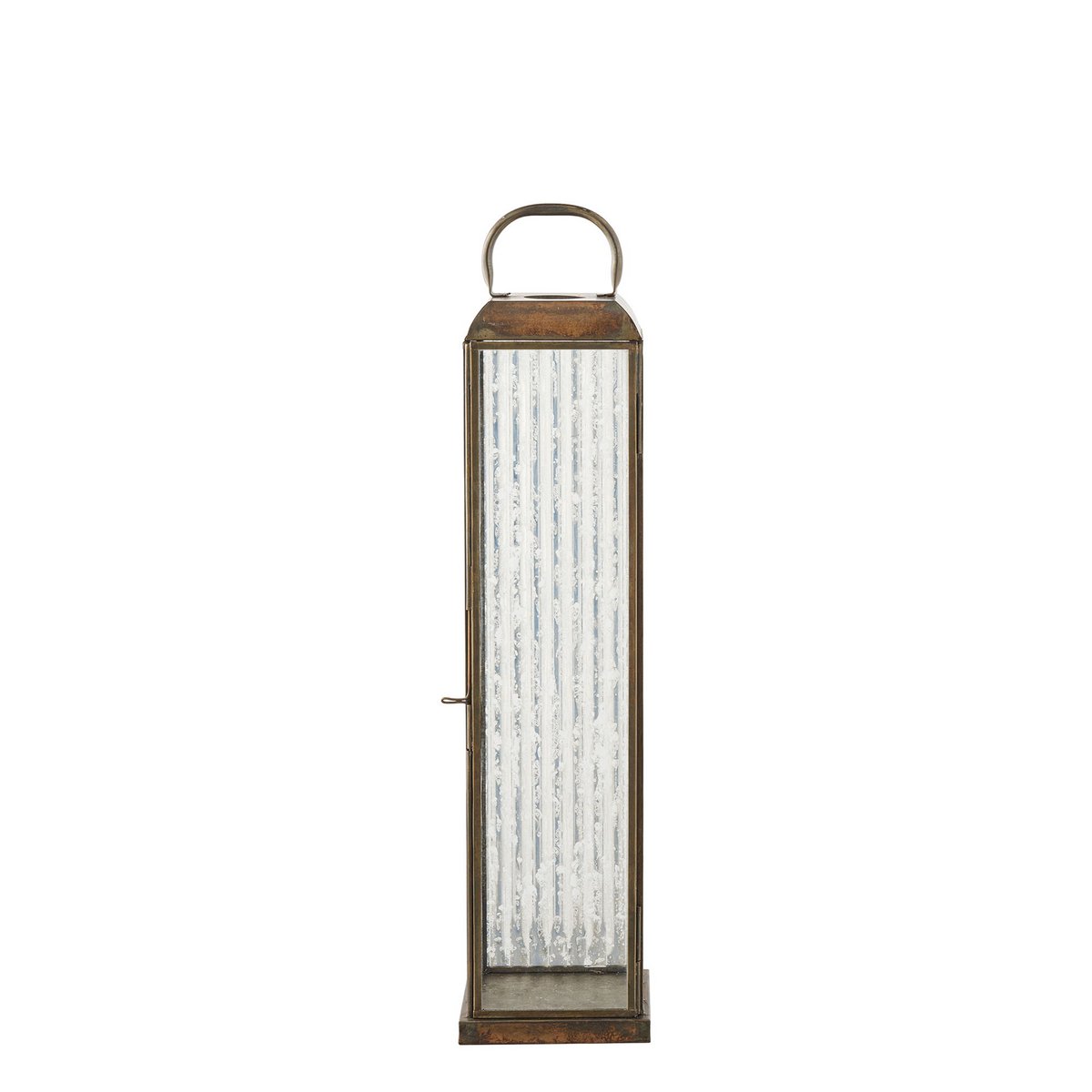 House Nordic ApS - Herslev Lantaarn, glas/metaal, antiek messing look, 12x12x49 cm - Deco Delights