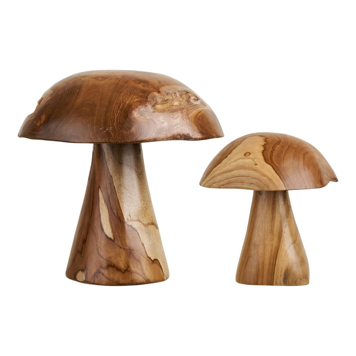 House Nordic ApS - Kodi Decoratie paddestoelen, teak, naturel, set van 2 - Deco Delights