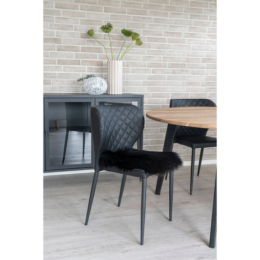 House Nordic ApS - Kunstlamsvacht Zitkussen Zwart 40x40 cm - Deco Delights Lamsvacht