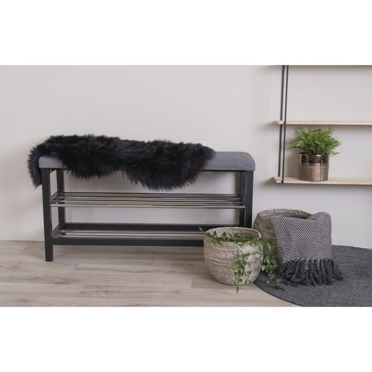 House Nordic ApS - Lamsleer Kunstmatig - Zwart, Polyester, 50x85x6,5 cm - Deco Delights