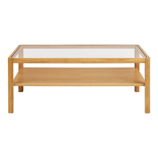 House Nordic ApS - Lourmarin Salontafel, eiken/eikenfineer/gehard glas, naturel, 110x60x45 cm - Deco Delights