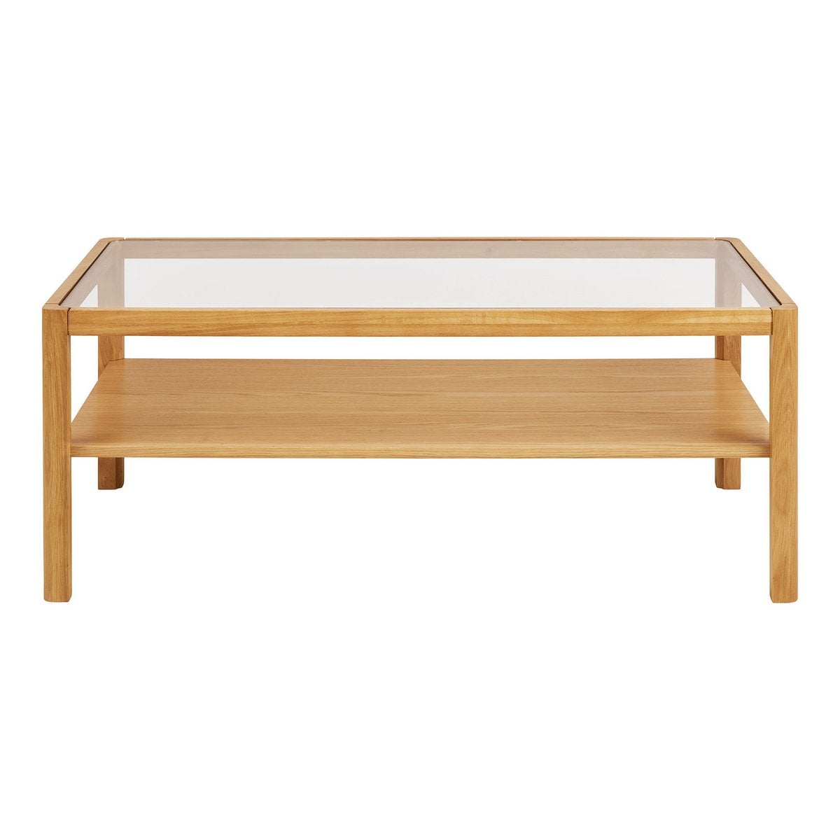 House Nordic ApS - Lourmarin Salontafel, eiken/eikenfineer/gehard glas, naturel, 110x60x45 cm - Deco Delights