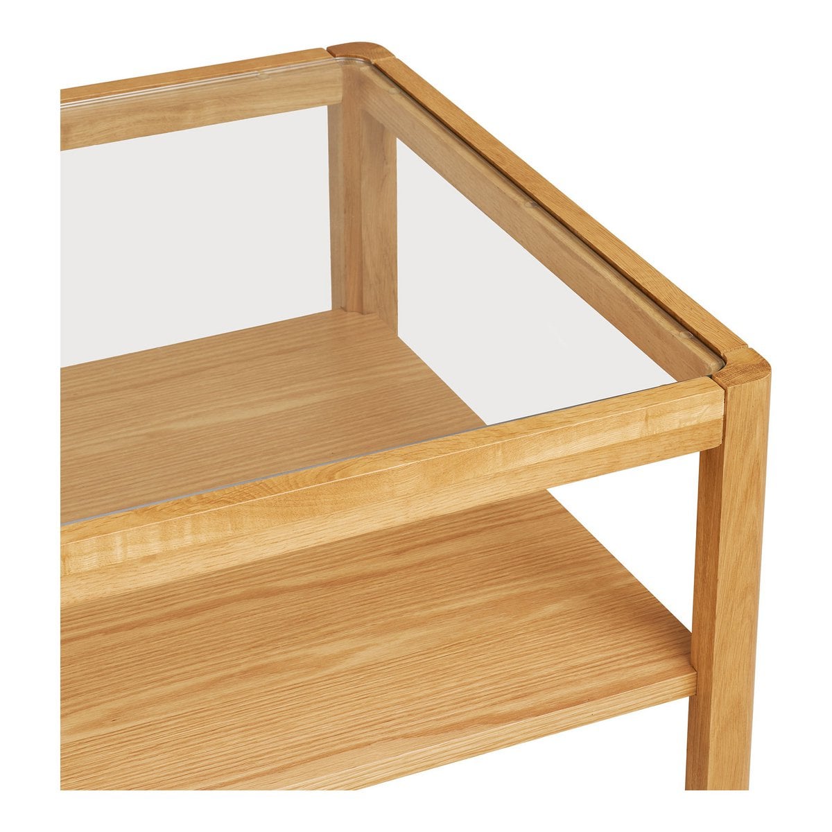 House Nordic ApS - Lourmarin Salontafel, eiken/eikenfineer/gehard glas, naturel, 110x60x45 cm - Deco Delights