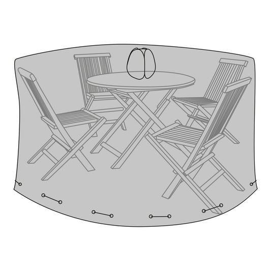House Nordic ApS - Luxury Cover - Luxe hoes voor ronde tafel 180 cm met 4 stoelen, 210g/m2 600D polyester PU gecoat, waterafstotend, zwart - Deco Delights