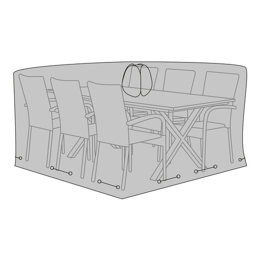 House Nordic ApS - Luxury Cover - Luxe hoes voor tafel met 6 stoelen, 210g/m2 600D polyester PU gecoat, waterafstotend, zwart - Deco Delights