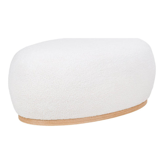 House Nordic ApS - Manhattan Poef - Poef, gekruld, wit, 54,5x88,5x36 cm, HN1235 - Deco Delights
