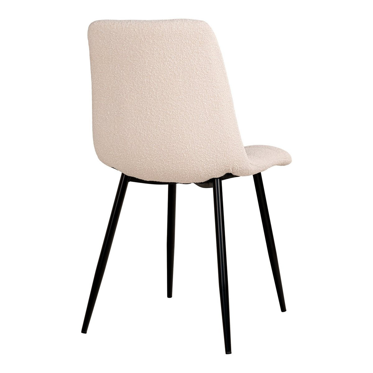 House Nordic ApS - Middelfart Eetkamerstoel - Wit, Bouclé, Zwarte metalen poten - Set van 2 - Deco Delights