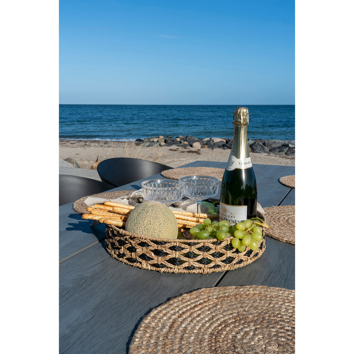 House Nordic ApS - Nerja Dienblad Zwart/Naturel - Deco Delights Dienblad