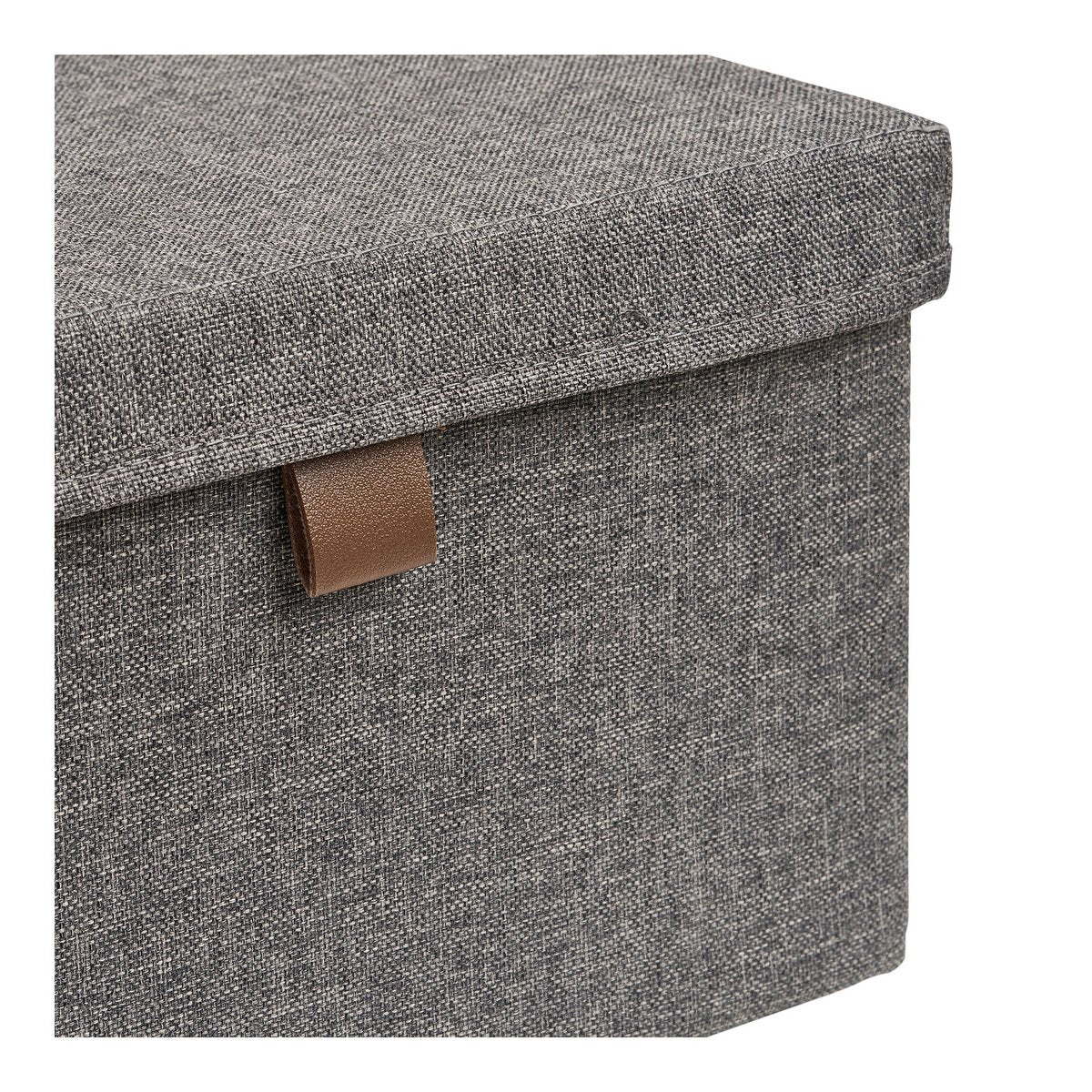 House Nordic ApS - Noto Opbergdozen, textiel, donkergrijs, set van 3 - Deco Delights