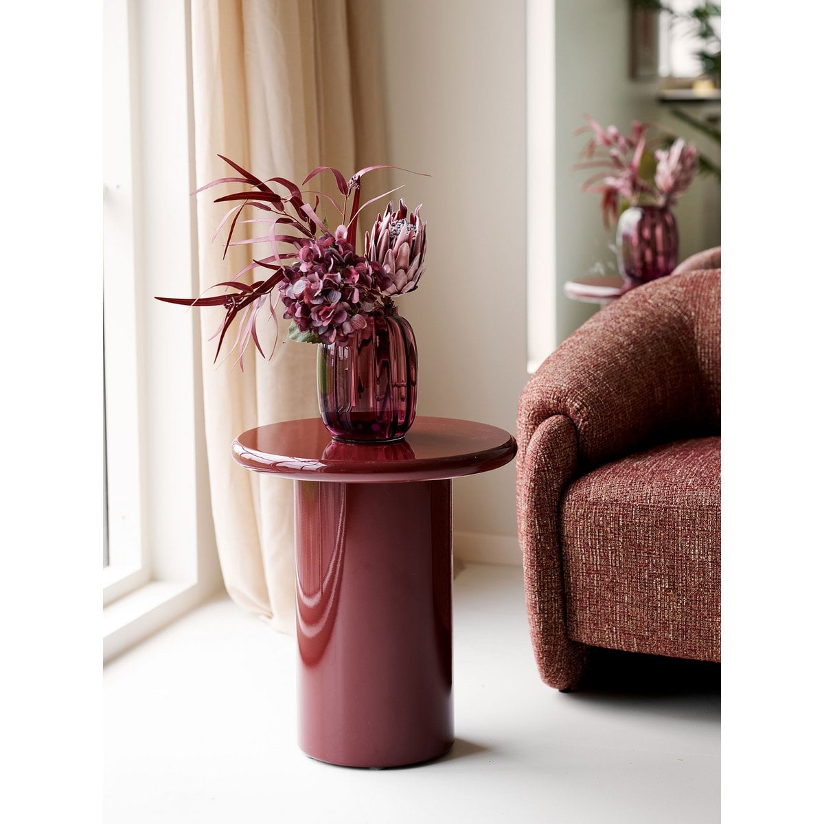 House Nordic ApS - Otago Bijzettafel, bourdeaux, ø45x50 cm - Deco Delights