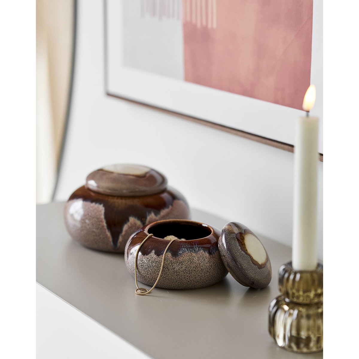 House Nordic ApS - Potten, keramiek, bruin, set van 2 - Deco Delights