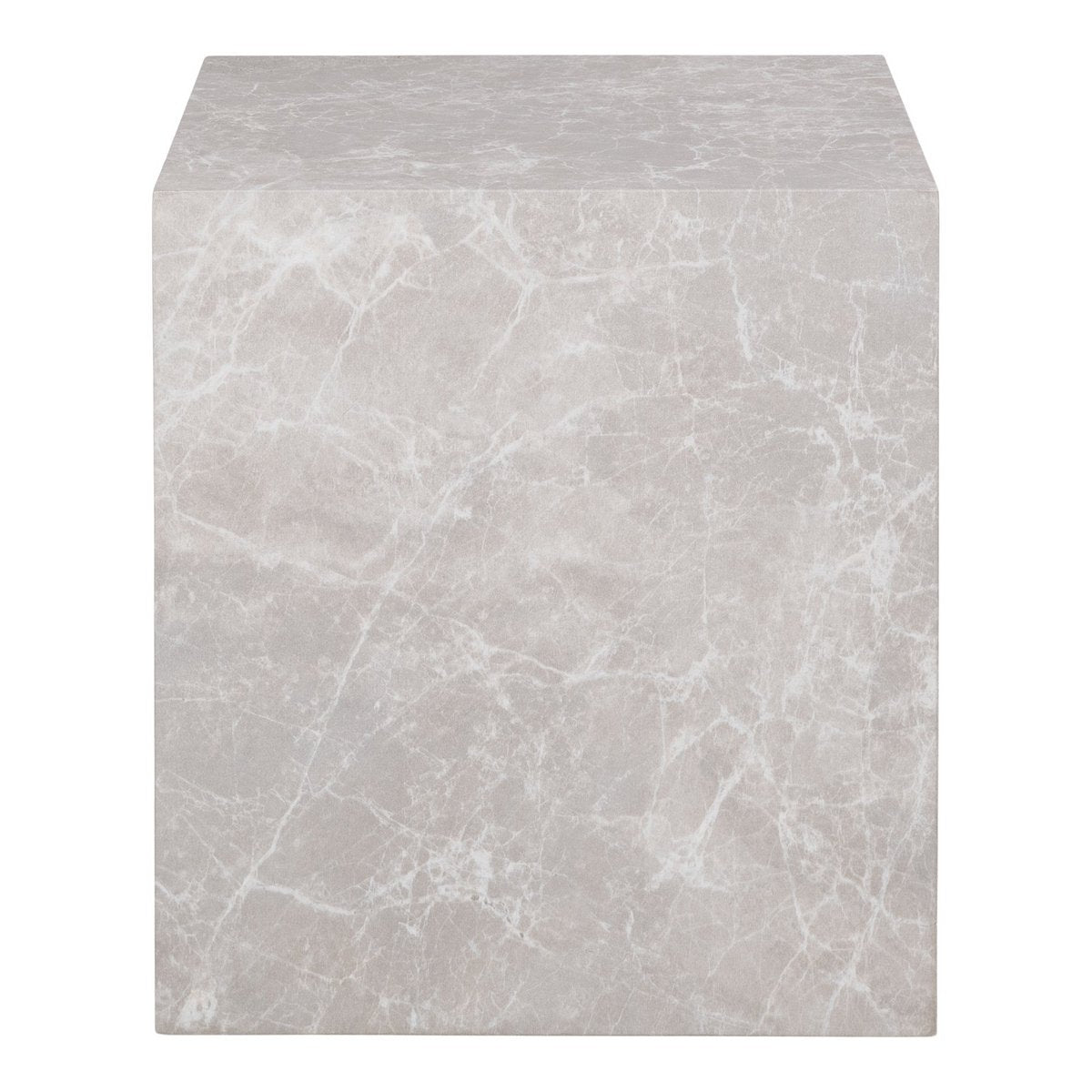 House Nordic ApS - Praagse bijzettafel - marmerlook, beige, 40x40x45cm - Deco Delights