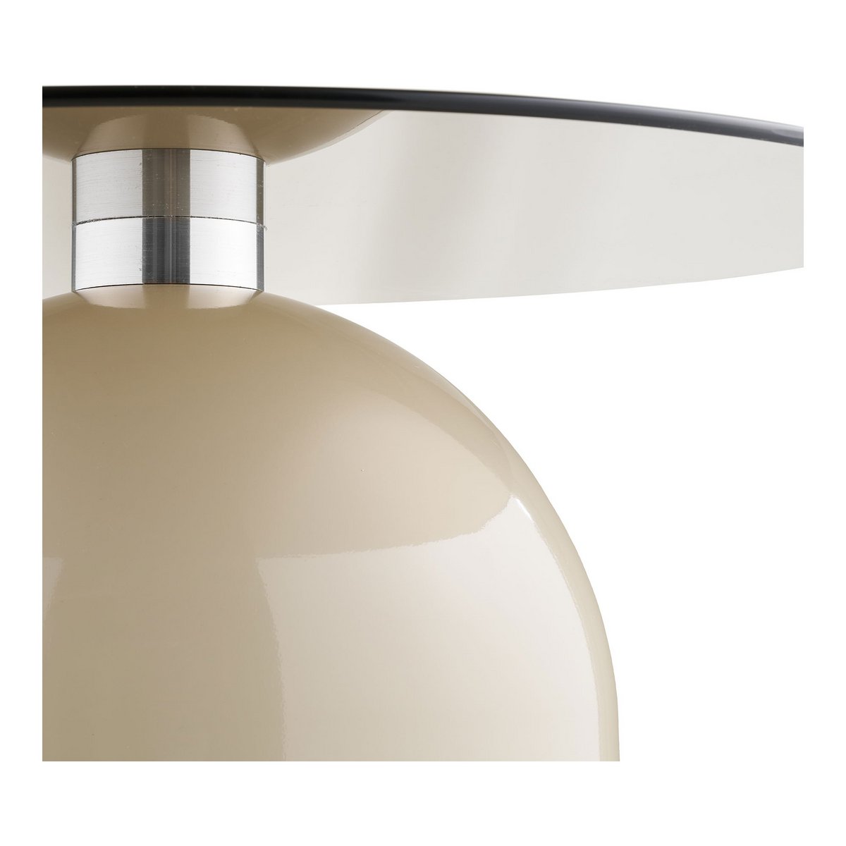 House Nordic ApS - Ravello Salontafel, gehard glas/metaal, grijs/beige, ø70x33 cm - Deco Delights
