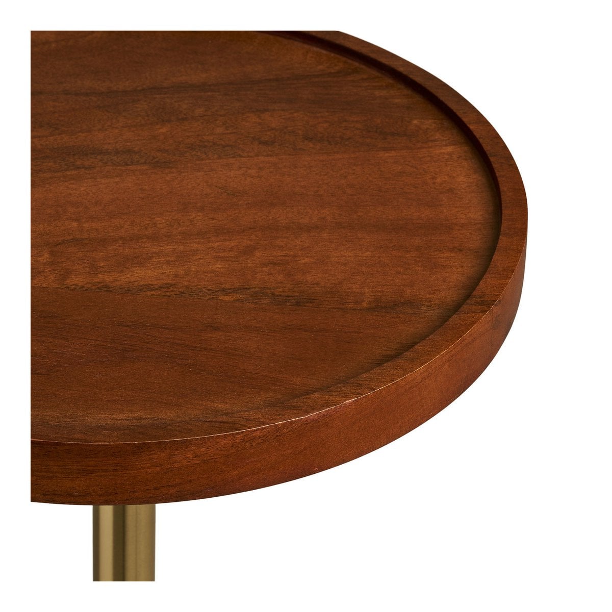 House Nordic ApS - Sirone Bijzettafel, mangohout/staal, zwart/messing look/donkerbruin, Ø30x56 cm - Deco Delights