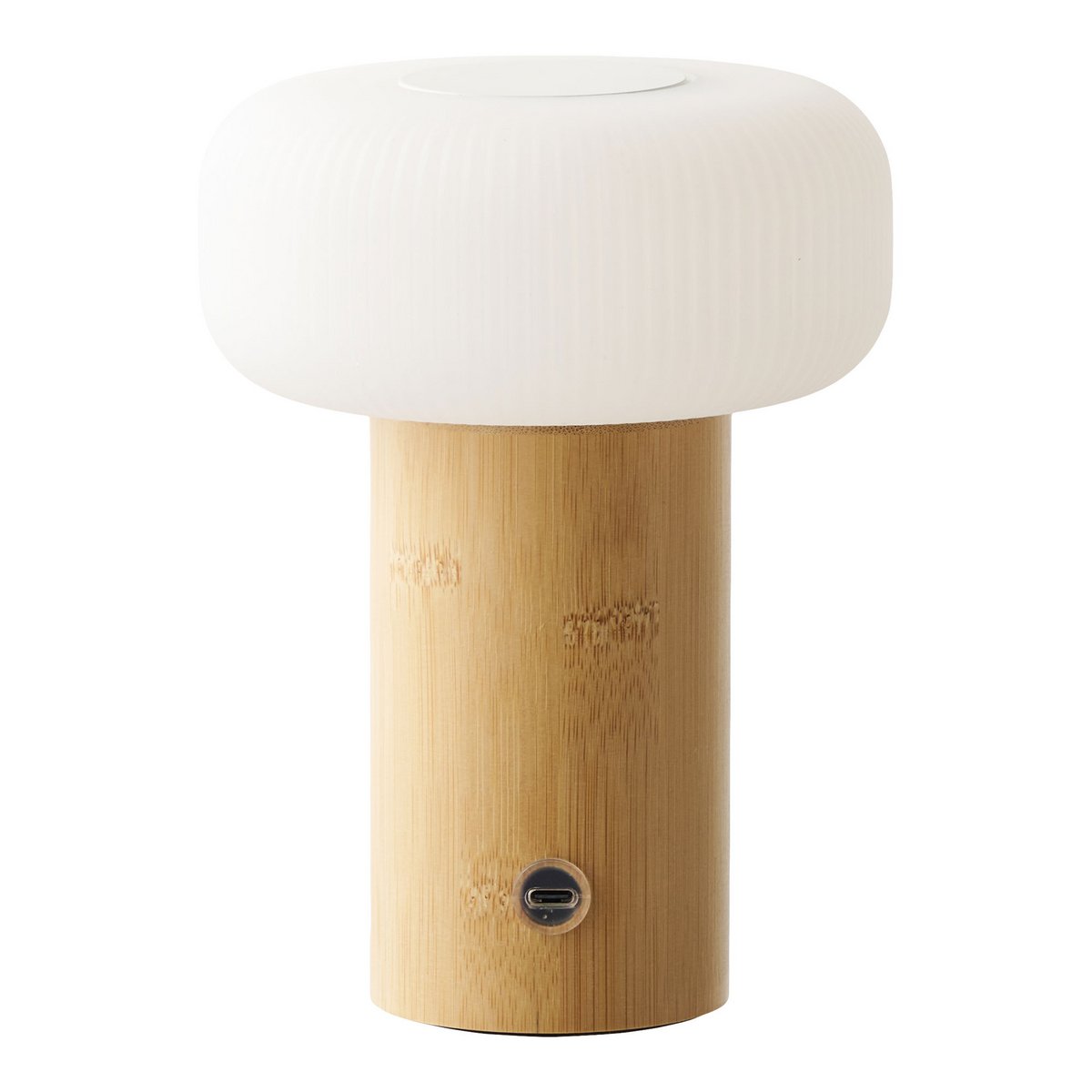 House Nordic ApS - Stafford Tafellamp, bamboe/metaal/PE, oplaadbaar, naturel, wit - Deco Delights