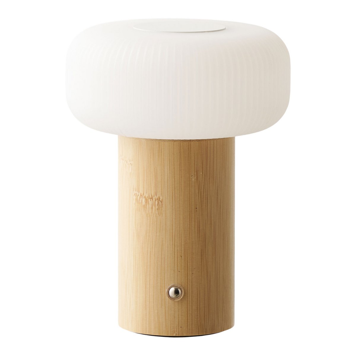 House Nordic ApS - Stafford Tafellamp, bamboe/metaal/PE, oplaadbaar, naturel, wit - Deco Delights