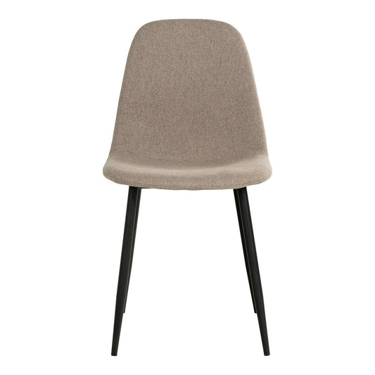 House Nordic ApS - Stockholm Dining Chair - Eetkamerstoel, steen met zwarte poten, HN1231 - set van 2 - Deco Delights