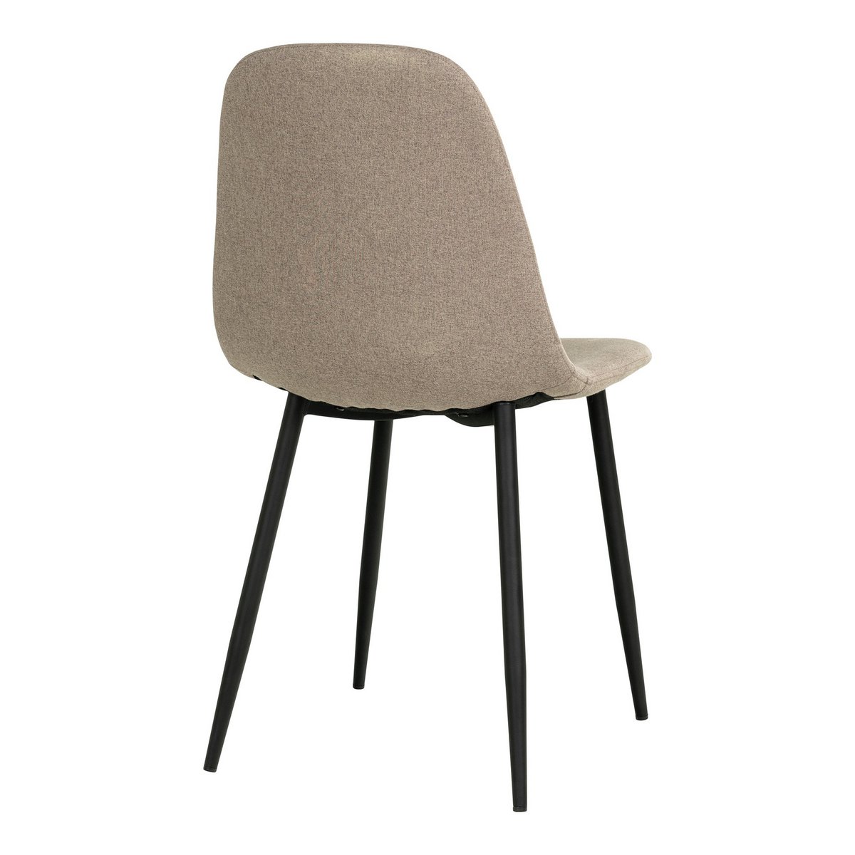 House Nordic ApS - Stockholm Dining Chair - Eetkamerstoel, steen met zwarte poten, HN1231 - set van 2 - Deco Delights