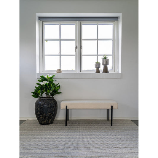 House Nordic ApS - Swindon Bank - Witte Bouclé, 100x36x42,5cm - Deco Delights